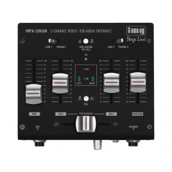 Monacor MPX-20USB 3-kanałowy mikser stereo dla DJ